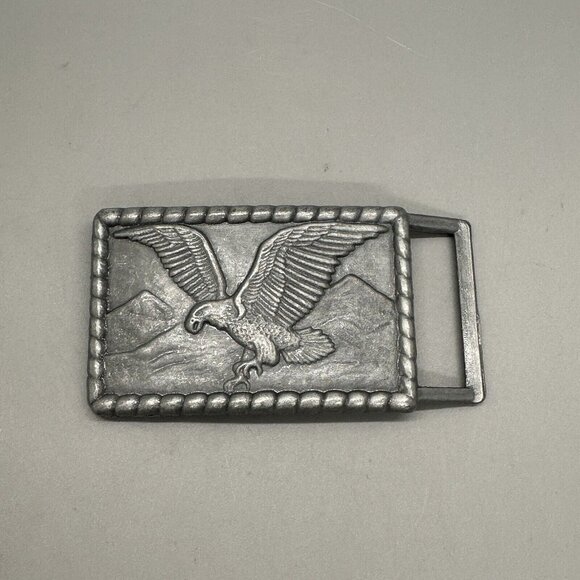 Bald Eagle Metal Belt Buckle Silver Pewter Color New Unused - Picture 1 of 5